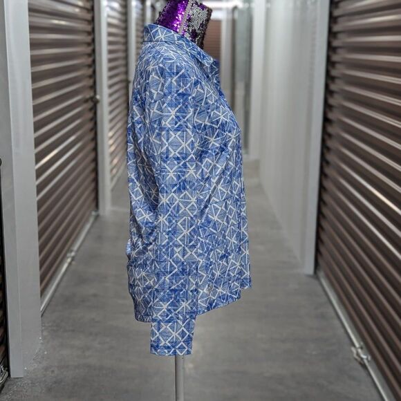 Adidas Golf Women's Medium Blue White Athletic Zip Front Jacket NWT Grand Vista - Picture 4 of 9